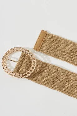 Discount Tary Stretch Belt In Light Brown Belts