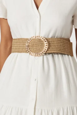 Discount Tary Stretch Belt In Light Brown Belts