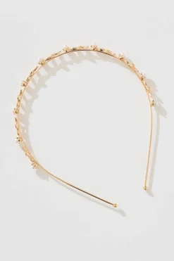 Online Tasha Headband in Rose Gold with Pearl and Leaf Diamante Hair Accessories|Wedding Guest