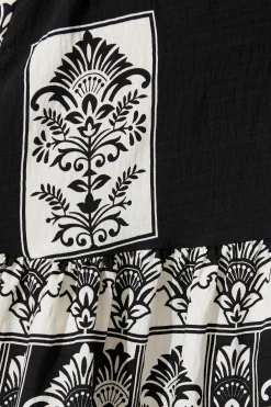 Discount Tenaya Dress in Black with White Print Dresses|Casual