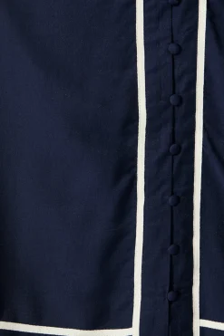 Online Terri Midi Dress in Navy with White Contrast Trim Dresses|Party