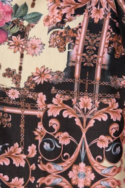 Best The Etched Garden Midi Dress in Black and Blush Patchwork Floral Dresses|Party