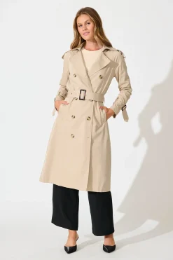 Outlet The Signature Midi Trench Coat in Beige Outerwear|Outerwear