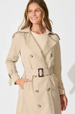 Outlet The Signature Midi Trench Coat in Beige Outerwear|Outerwear