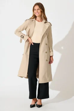 Outlet The Signature Midi Trench Coat in Beige Outerwear|Outerwear
