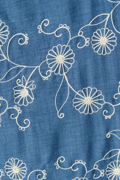 Best Thread and Soul Maxi Shirt Dress in Blue Chambray Embroidery Dresses|Casual