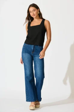 Discount Tiami Cami Top In Black Linen Blend Tops|Casual