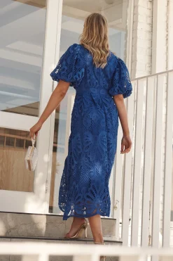 Hot Tillie Lace Maxi Dress In Cobalt Dresses|Formal