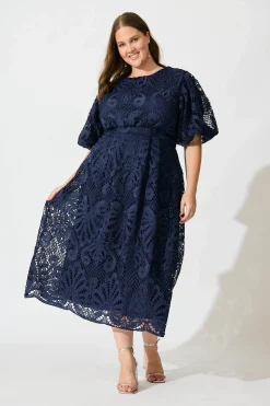 Clearance Tillie Lace Maxi Dress In Navy Dresses|Formal