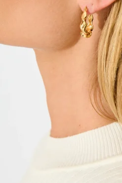 New Tina Twisted Hoop Earrings in 18k Gold Plated Jewellery