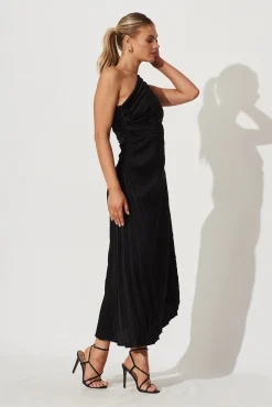 New Toulon One Shoulder Maxi Dress In Black Dresses|Formal