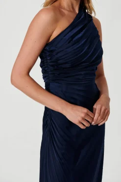 Outlet Toulon One Shoulder Maxi Dress In Navy Dresses|Formal