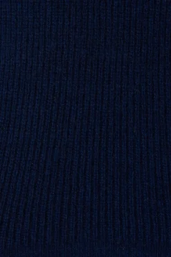 Fashion Uma Zip Athleisure Knit In Navy Wool Blend Knitwear|Knitwear
