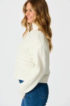 Clearance Umina Cable Knit In Cream Wool Blend Knitwear|Knitwear