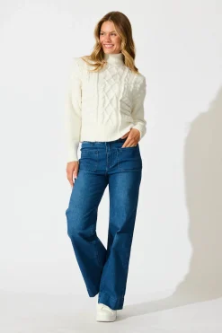 Clearance Umina Cable Knit In Cream Wool Blend Knitwear|Knitwear