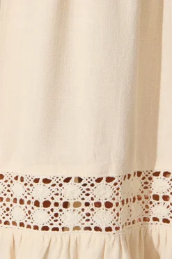 New Valletta Dress in Cream Linen Blend Dresses|Casual