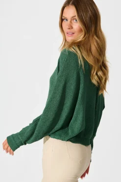 Sale Vancouver Knit in Green Cotton Blend Knitwear|Knitwear