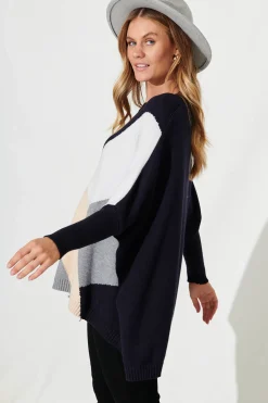 Best Venti Knit In Black Multi Wool Blend Knitwear|Knitwear