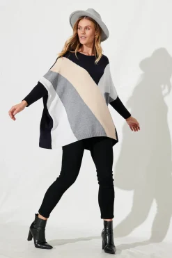 Best Venti Knit In Black Multi Wool Blend Knitwear|Knitwear