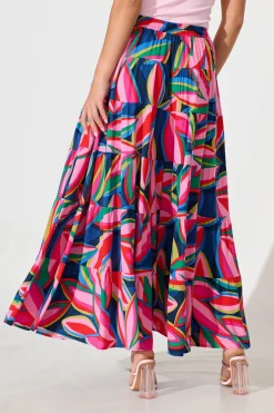 Clearance Venus Maxi Skirt In Navy With Multi Print Bottoms|Skirts & Shorts