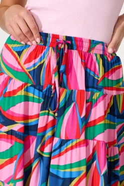 Clearance Venus Maxi Skirt In Navy With Multi Print Bottoms|Skirts & Shorts