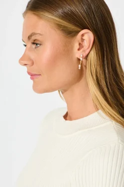 Best Vera Hoop Earrings in 18k Gold Plated with Pearl Jewellery