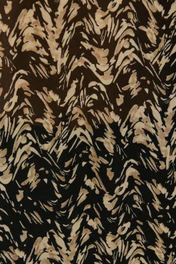 New Veronica Top in Black with Cream Print Chiffon Tops