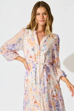 Sale Vivette Midi Dress in Multi Floral Print Dresses|Casual