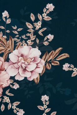 Best Viviana Zip Top In Teal With Blush Floral Tops|Workwear