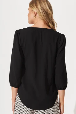 Best Viviani Zip Top In Black Tops|Workwear