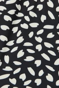 Outlet Viviani Zip Top in Black and White Leaf Tops|Workwear