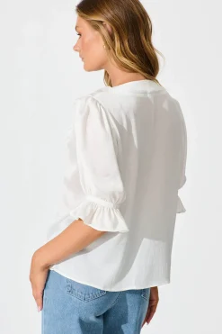 Online Vivica Top in White Crinkle Satin Tops