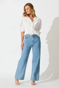 Online Vivica Top in White Crinkle Satin Tops