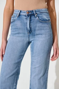 Best Watts High Rise Relaxed Leg Jean In Light Blue Denim Bottoms|Pants