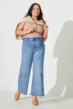 Best Waverley High Rise Wide Leg Jean In Light Blue Denim Bottoms