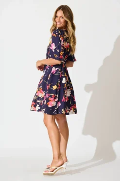 Discount Whitney Dress In Navy with Multi Floral Dresses|Casual
