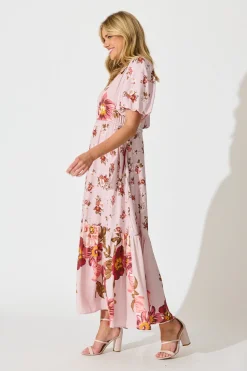 Hot Wildflower Maxi Dress in Blush Floral Dresses|Casual