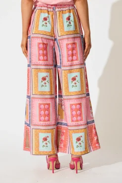 Online Wildflower Whisper Pant in Pink Multi Floral Tile Print Bottoms