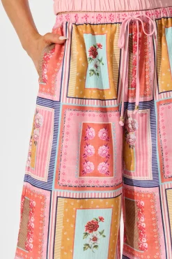 Online Wildflower Whisper Pant in Pink Multi Floral Tile Print Bottoms
