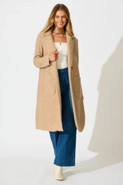Online Wilma Coat in Camel Boucle Outerwear|Outerwear