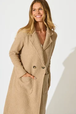 Online Wilma Coat in Camel Boucle Outerwear|Outerwear