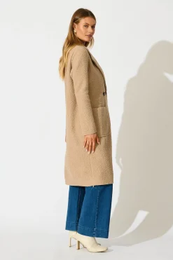 Online Wilma Coat in Camel Boucle Outerwear|Outerwear