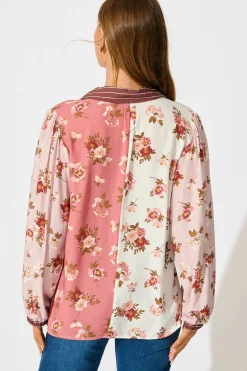 New Wishing in Blooms Shirt in Pink and Blush Floral Tops