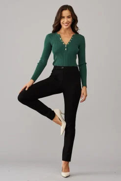 Fashion Workflow Skinny Pants in Black Bottoms|Pants