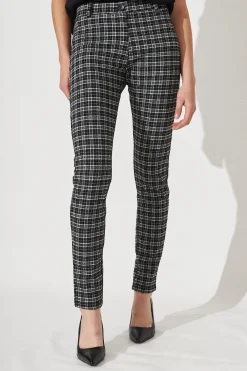 Hot Workflow Skinny Pants In Black Check Bottoms|Pants