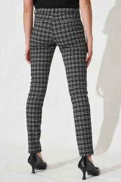 Hot Workflow Skinny Pants In Black Check Bottoms|Pants