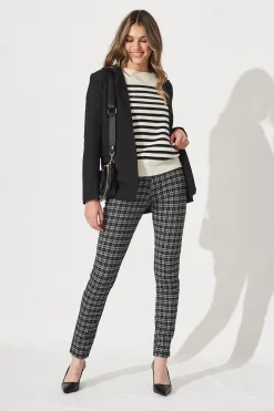 Hot Workflow Skinny Pants In Black Check Bottoms|Pants