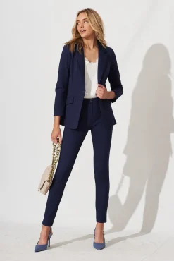 Outlet Workflow Stretch Blazer In Navy Outerwear|Outerwear