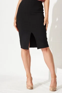 Hot Workflow Stretch Pencil Skirt In Black Bottoms|Skirts & Shorts