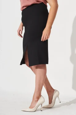 Hot Workflow Stretch Pencil Skirt In Black Bottoms|Skirts & Shorts